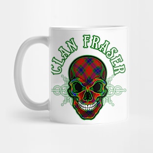 Scottish Clan Fraser Tartan Celtic Skull Mug